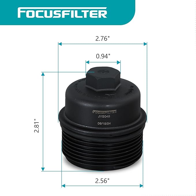 FOCUSFILTER 68079747AC OEM Grade Oil Filter Housing Cap, Compatible with Jeep Grand Caravan, Dodge Challenger & Avenger, Chrysler 200, Ram C/V 3.6L V6 Gas 2011–2013, Replaces 917-050, CAP6135