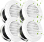 Soffit Vents 6 Inch, Round Exhaust Air Vent Cover with Built-in Fly Screen for Bathroom Kithchen Office Home, White 4P