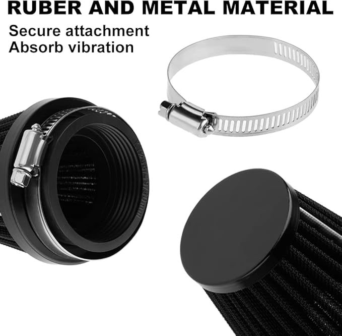 Mtsooning 48mm Motorcycle Air Filter, Clamp-on Intake Pod Cleaner Filter Replacement for Motorcycle ATV Dirt Pit Bike Go Kart 50-110cc