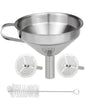 Resin Funnel, Resin Filter Funnel with Strainer 3D Printer Stainless Steel Funnels for Filtering and Recycling UV SLA/DLP/LCD Photosensitive Resins, with Cleaning Brush