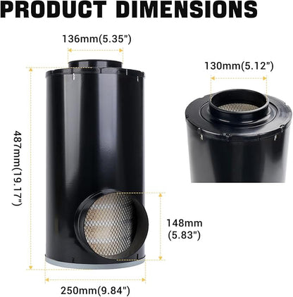 PA3493 AH1197 Air Filter Compatible with Capacity Spotter Tj5000 Capacity Tj5000, Tj6500 Freightliner XB XC Ottawa Yt30 Yt60T Thomas Saf-T-Liner Replaces P537454 46748 LAF1934 PA3493 114880003A