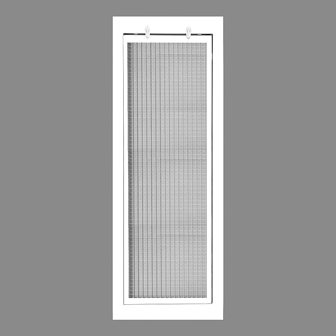 HVAC Premium 8'' x 32'' Cube Core Eggcrate Return Air Filter Grille for 1'' Filter - Aluminum - White [Outer Dimensions: 10.5'' x 34.5"]