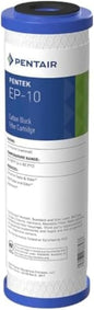 Pentair Pentek EP-10 Carbon Water Filter, 10-Inch, Under Sink Carbon Block Replacement Cartridge with Bonded Powdered Activated Carbon (PAC) Filter, 10" x 2.5", 5 Micron
