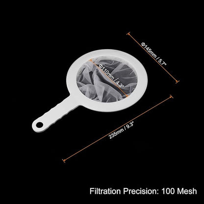 PATIKIL 9"x6" Food Filter Strainer, 100 Mesh, White, Polypropylene, Nylon