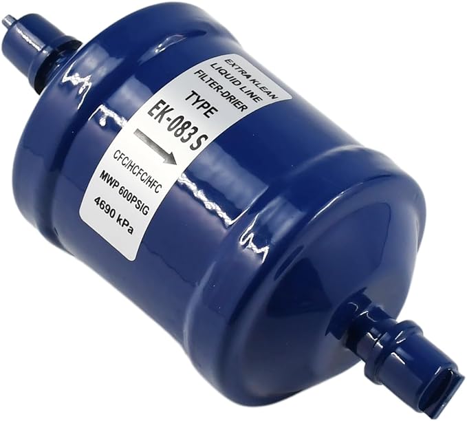 Refrigerant Filter Dryer Liquid Line Filter Drier 3/8 IN Sweat SDML-083S Compatible with HFC CFC HCFC Straight Cool Air Conditioner From 1 to 5 Tons, Widely use in Refrigeration and Heating Systems