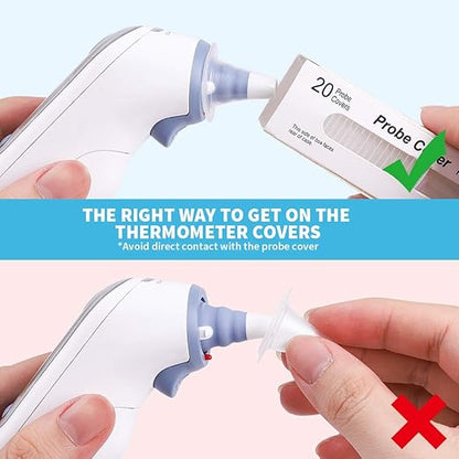 500X Ear Thermometer Probe Covers Lens Filters Refill Caps for All Braun Models, BPA Free and Disposable for Braun