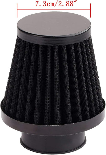 Mtsooning Motorcycle Air Filter Pod, 39mm Washable Universal Clamp-On Breathers, Cone Intake filter Replacement for ATV Dirt Pit Bike Go Kart Motorbike