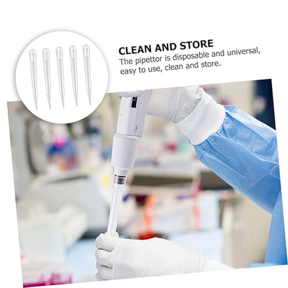 50pcs Transparent Disposable Pipette Tips for Laboratory Use Plastic Liquid Pipettor Nozzle Accessories with Narrow Point Design for Accurate Sample Transfer and Reduced Retention