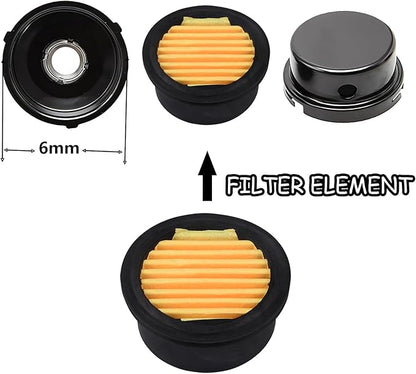 6Pcs Air Compressor Silencer Filter Elements, Air Compressor Intake Filter Sound Muffler Silencer Intake Paper Replacement Elements