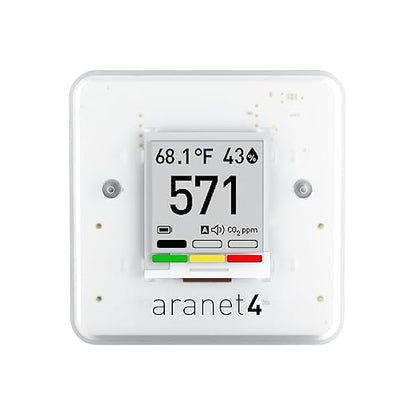 SAF Aranet4 Home: Wireless Indoor Air Quality Monitor for Office or School (CO2, Temperature, Humidity and More) Portable, Battery Powered, E-Ink Screen, App for Configuration & Data History