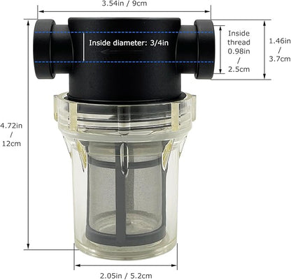 3/4" Female NPT in-Line Strainer with 100 mesh Stainless Steel Filter Screen (3/4“ 100 Mesh)