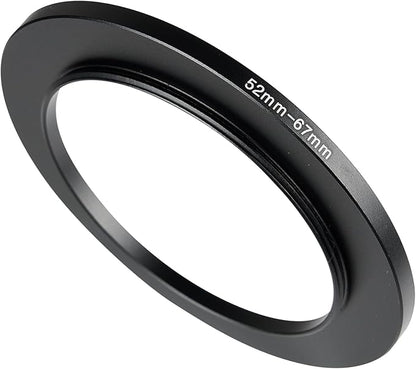 52-67mm Metal Step-Up/Down Ring Adapter Compatible with Mirrorless Cameras DSLR Lens, UV CPL ND Filter Thread Converter, Black