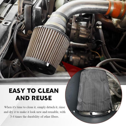 Air Filter Cover, Dustproof Air Intake Cover for Car, Waterproof Cold Air Intake Filter Protective Sock Covers Wrap, Car Air Filters Cleaner Accessories for High Flow Cone Air Filter (Large)