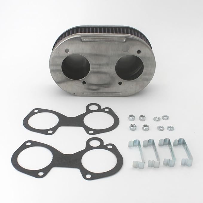 KIPA Air Filter assembly For arbuertor DCOE 40DCOE 45DCOE 48DCOE 40 45 45 mm Stainless Plate washable filter element 1 3/4" Tall With Mounting gasket hardware 56-1310 OEM # 99217.517 99217517