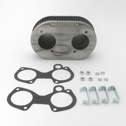 KIPA Air Filter assembly For arbuertor DCOE 40DCOE 45DCOE 48DCOE 40 45 45 mm Stainless Plate washable filter element 1 3/4" Tall With Mounting gasket hardware 56-1310 OEM # 99217.517 99217517