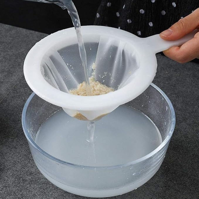 Kitchen Ultra-Fine Nylon Mesh Strainer I Plastic Sieve Fine Mesh Filter Spoon For Soy Milk Coffee Filter Milk Yogurt Juice Kefir Honey Wine coladores de cocina Kitchen Gadgets (200 Mesh)