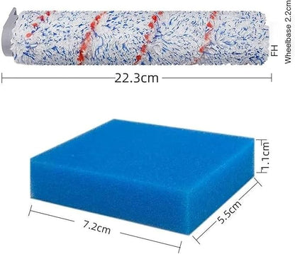 Hand-held Floor Scrubbers Roller Brush Hepa Filter Sponge Parts。Compatible for Tineco IFloor S/IFloor / HF10E-01 。Wet Dry Vacuum Cleaner Replacement Spare (Color : Set B)