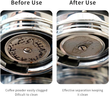 watchget 53 Espresso Puck Screen - 0.8mm Thickness Espresso Screen Double-layer Lower Shower Screen with Magnetic Nail Metal Reusable Filter for 54mm Protafilter Basket Stainless Steel Coffee Filter
