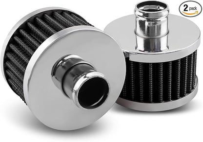 2PCS Car Air Filter Fit for Vehicles with 23mm Air Intake, High Flow Vent Valve Cover Breather Filter (Black)