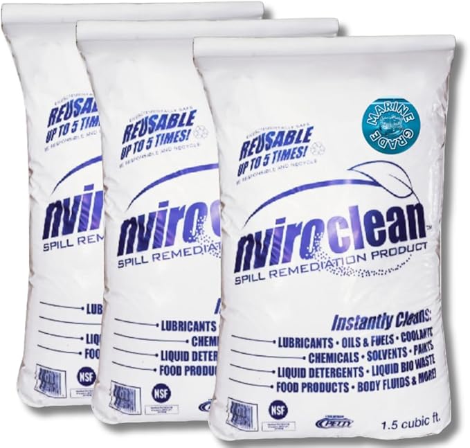 2-N-1 Water-Filtering | Super Absorbent & Encapsulant Spill Cleanup up to 648lbs, Commercial Poultry Bio-Waste, Spilled Liquids, Feed Moisture,Floor Maintenance & More, 1.5 Cu Ft Pack of 3