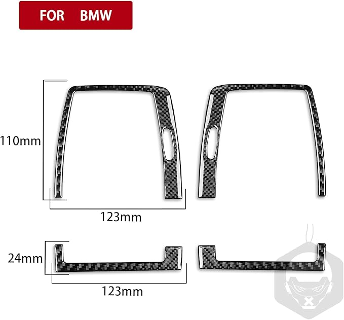 Carbon Fiber Interior Full Compatible with BMW X5 Air Conditioning Vents 4 pcs-1
