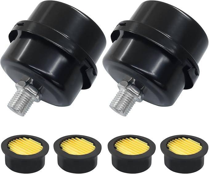 2 Pcs Air Compressor Silencer, 1/4 Inch Thread Intake Filter Muffler, 12.5 mm Air Compressor Silencer Filter for Generators and Blowers