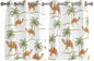 2 Panel Kitchen Cafe Curtains, Desert Camels Sunlight Filtering Nature Air Through, Home Decor Window Covering Tier Curtains for Bedroom Living Room 104W x 52L inch Tropical Date Palm Trees Animal