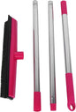 Multifunctional Broom, Telescopic Carpet Rake Rubber Pp 12.6in Brush Easy Wash Floor Carpet Broom for Pet Hair Dust Removal Tile Window Cleaner (Pink)