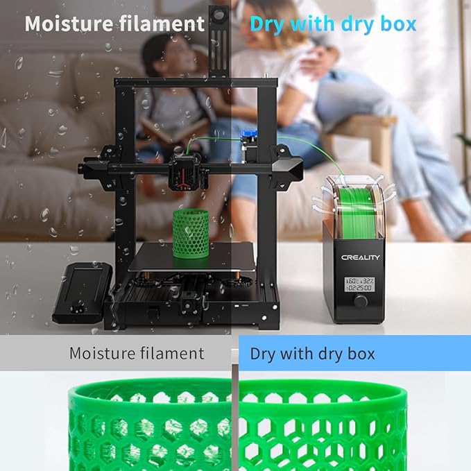 2025 New Creality Official Filament Dryer Box 2.0 with Fans-Christmas Gifts, Upgraded 1KG 3D Printer Material Dehydrator Keep Materials Dry During Printing Storage Drier for PLA PETG ABS TPU Nylon