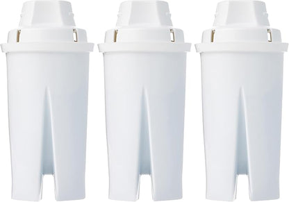 Amazon Basics Enhanced Replacement Water Filters for Water Pitchers, BPA-Free, WQA & NSF Certified, Compatible with Brita Water Pitchers & Drinking Water Filter Systems, 6 Month Filter Supply, 3-Pack