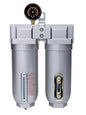 Rockwood 1/2 in. Npt 2 Stage Air Drying System Particulate Air Filter Coalescing Filter Air Pressure Regulator Combo - Metal Bowl, Auto Drain, Bracket, Gauge