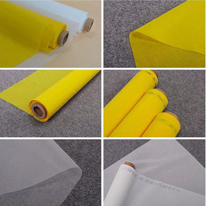 Silk Screen Printing Mesh, 100/110/120/140/160/180/200/250/300Mesh, White Yellow for Screen Printing Machine Equipment Accessories, Filter Painting, Polyester Fabric (120M/48T White)