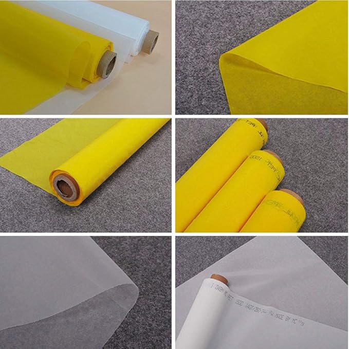 Silk Screen Printing Mesh, 100/110/120/140/160/180/200/250/300Mesh, White Yellow for Screen Printing Machine Equipment Accessories, Filter Painting, Polyester Fabric (140M/55T White)