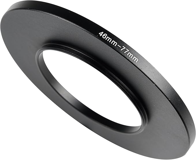 46-77mm Metal Step-Up Ring Adapter Compatible with Mirrorless Cameras DSLR Lens, UV CPL ND Filter Thread Converter, Black