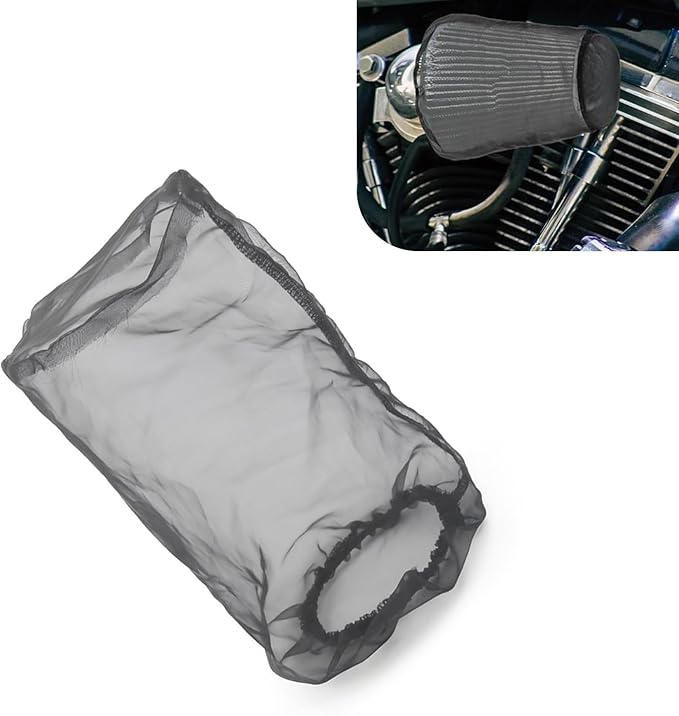 Air Filter Cover, Thickened Car Cold Air Intake Filter Dust Sock Cover, Universal for High Flow Air Intake Filters (Large, Black)