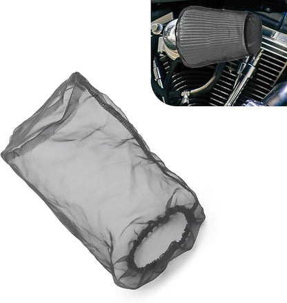 Air Filter Cover, Thickened Car Cold Air Intake Filter Dust Sock Cover, Universal for High Flow Air Intake Filters (Large, Black)