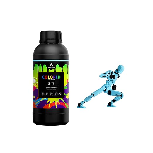 RESIONE CL-TH Tough ABS-Like Color 3D Printer Resin, Highly Saturated & Opaque Colors, Rigid and Tough, Wear & Scratch Resistant, Low Shrinkage for Figures, Models & Prototypes, Pastel Blue-1KG