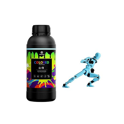 RESIONE CL-TH Tough ABS-Like Color 3D Printer Resin, Highly Saturated & Opaque Colors, Rigid and Tough, Wear & Scratch Resistant, Low Shrinkage for Figures, Models & Prototypes, Pastel Blue-1KG