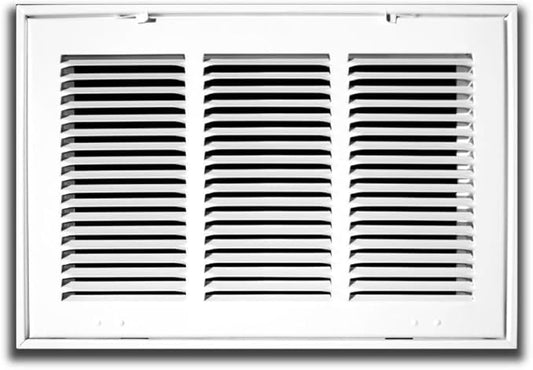 12" X 12" Steel Return Air Filter Grille for 1" Filter - Removable Face/Door - HVAC Duct Cover - Flat" Stamped Face - White [Outer Dimensions: 14.5 X 13.75]