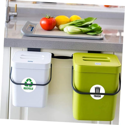 Removable Garbage Can Labels Waste Sorting Stickers Bathroom Trash Bin Combo Eco-Friendly Easy to Apply