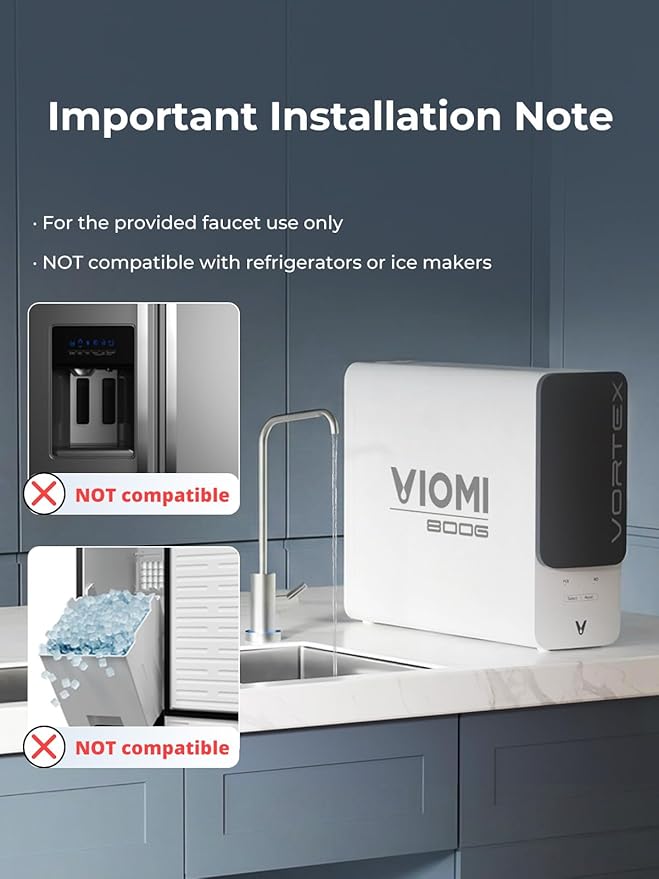 VIOMI® PFAS Reduction Reverse Osmosis System, NSF/ANSI 372&53&42 Certified, 9 Stage & 48 Months Filter, Tankless RO Water Filtration System Under Sink, 800G, Smart LED Reminder, Incl. 1 Extra Filter