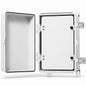 QILIPSU Waterproof Junction Box IP67 Outdoor Plastic Electrical Project Enclosure Weatherproof with Inner Door, Mounting Plate, Wall Brackets, Hinged Grey Cover 11.8"x7.9"x6.7" -D