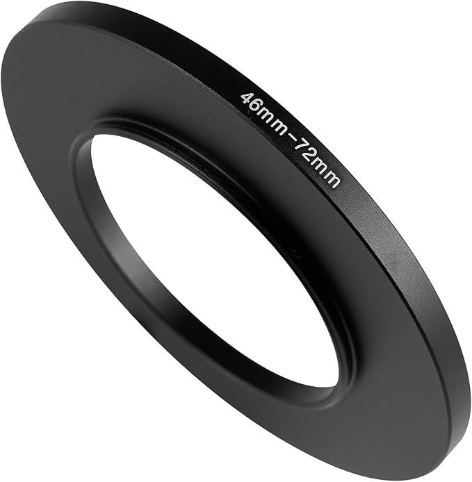 46-72mm Metal Step-Up Ring Adapter Compatible with Mirrorless Cameras DSLR Lens, UV CPL ND Filter Thread Converter, Black