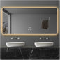 Illuminated LED Bathroom Mirror，Smart Lighted Bathroom Mirror for Wall，Smart Modern Bathroom Vanity Mirror，Waterproof，Shatterproof，with Touch Sensor/Dimming/Demister pad(H70*W90cm/H27.6*W35.4IN)