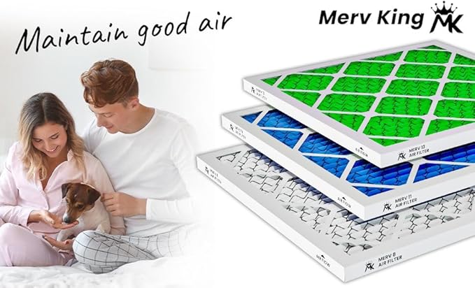 MervKing 20x20x2 Air Filter Actual Size: 19.7" x 19.7" x 1.75" MERV 8 MPR 600-700 | MADE IN USA | 12-Pack | Pleated HVAC AC Furnace Replacement