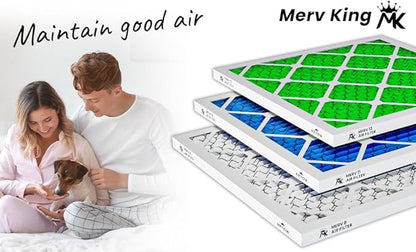 MervKing 20x25x2 Air Filter Actual Size: 19.7" x 24.7" x 1.75" MERV 13 MPR 1500-1900 | MADE IN USA | 4-Pack | Pleated HVAC AC Furnace Replacement