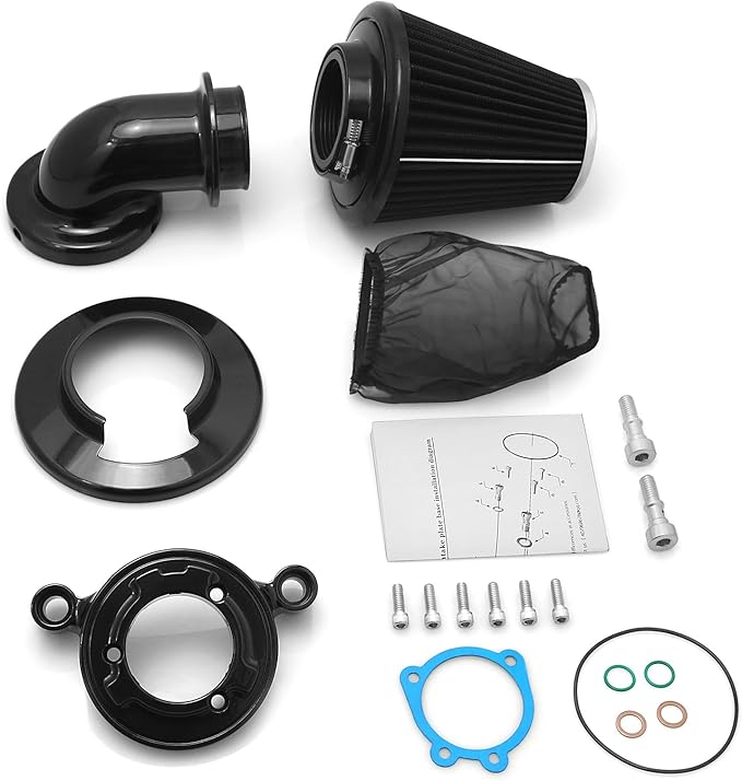 Big Sucker cone Air filter intake for harley air Cleaner Sportster Softail fatboy heritage dyna touring street road king Glide (Nake - BLACK, Type A : For Sportster XL models)