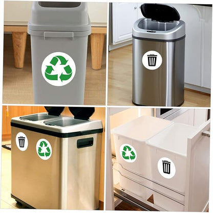 Garbage Sorting Stickers Set 6 Self-Adhesive Waste Classification Labels for Trash Cans Colorful Design for Home Recycling