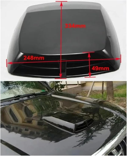 Decorative Hood Scoop Air Intake Flow Vent Black Carbon Universal Car Decoration Accessories Turbo Bonnet Cover(Carbon Color)