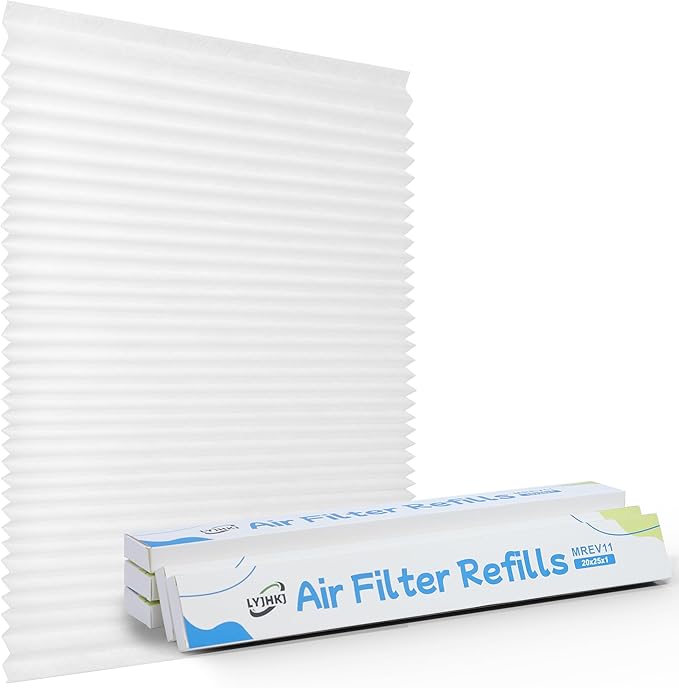5 Pack 20x25x1 MERV 11 Air Filter Refills, Replaceable Filter Media only for 20x25x1 Reusable Frame (Frame Not Included)
